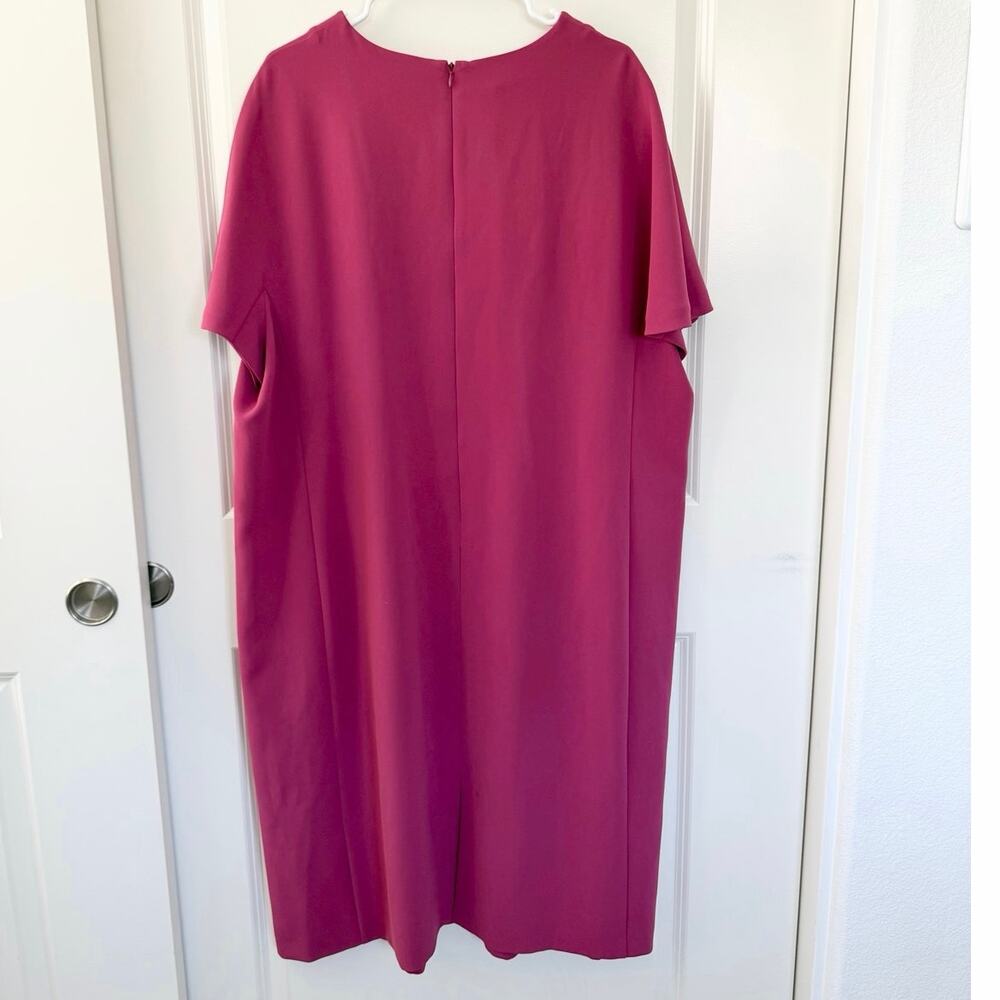 NWT Marina Rinaldi Flowy Flutter Sleeve Dress Pink Magenta 22